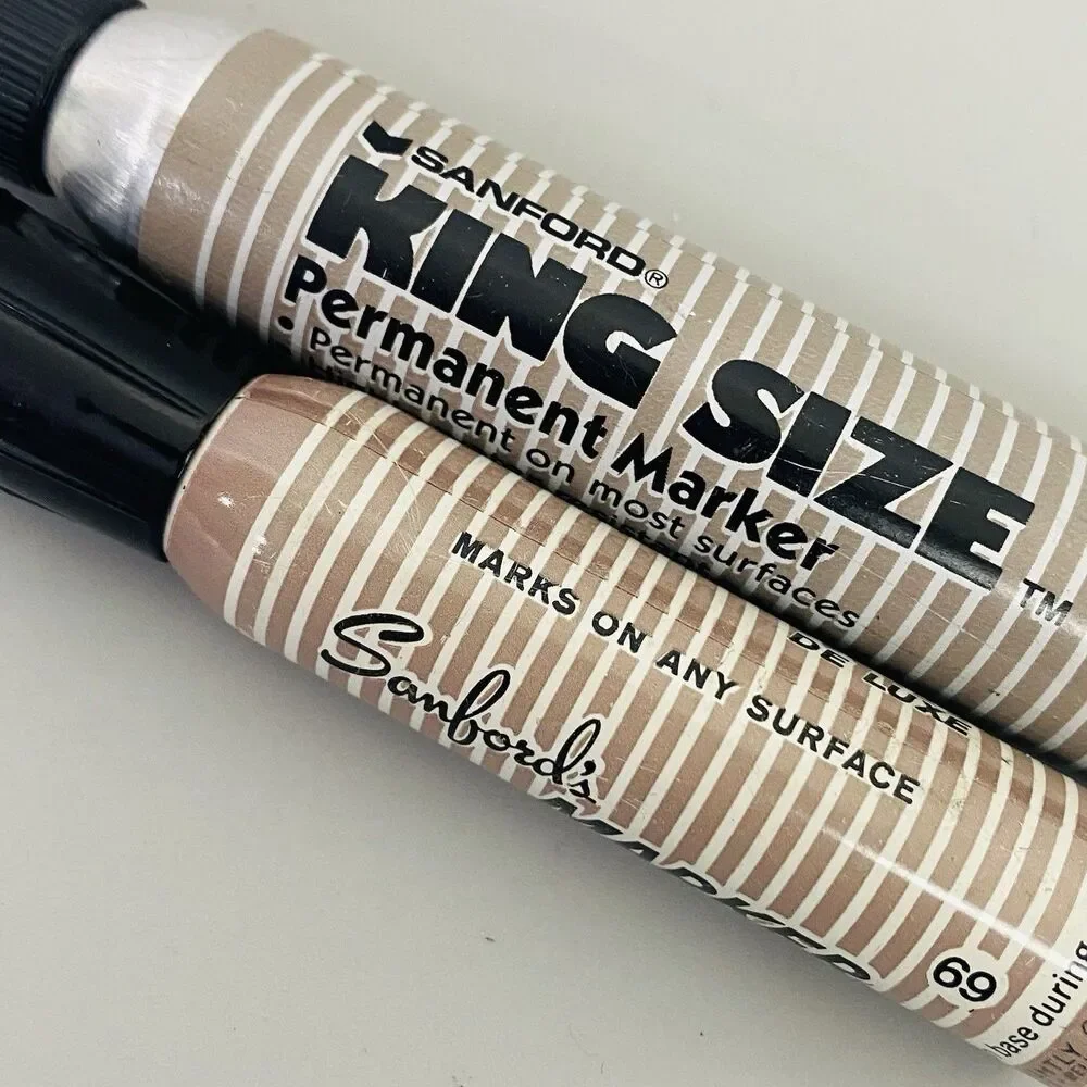 Sanford King Size Permanent Marker & Deluxe Marker Lot Black Vintage USA Smelly